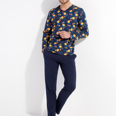 402725 Lucky Long Sleepwear - P0RA Navy Print